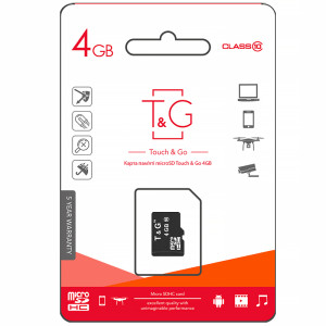 Карта памяти T&G microSDHC Class 10 - 4GB (без адаптера)