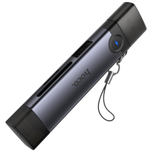 Картридер Hoco HB56A Victory 5in1 Lightning/USB2.0 to SD/TF3.0 + USB 2.0 – Сірий