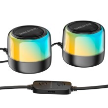 Bluetooth колонка Borofone BP12 Colorful BT wired 2-in-1 computer speaker – Black