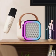 Bluetooth колонка K12 + 2 микрофона – Білий