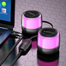 Bluetooth колонка Borofone BP12 Colorful BT wired 2-in-1 computer speaker – Чорний