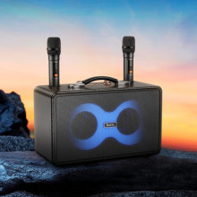 Bluetooth колонка Hoco HA8 Ave outdoor + два мікрофона – Чорний
