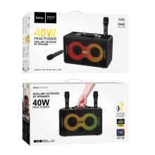 Bluetooth колонка Hoco HA8 Ave outdoor + два мікрофона – Чорний