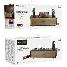 Bluetooth Колонка Hoco BS63 Graceful + два микрофона – Черный