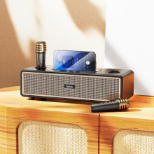 Bluetooth Колонка Hoco BS63 Graceful + два микрофона – Черный