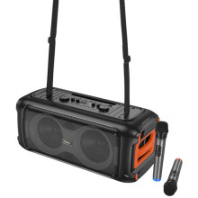 Bluetooth колонка Hoco HA9 Kayman + два микрофона – Черный