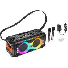 Bluetooth колонка Hoco HA9 Kayman + два микрофона – Черный
