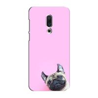 Бампер для Meizu 15 Plus с картинкой "Песики" – Собака на розовом