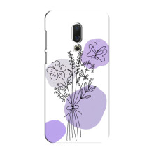 Силконовий чохол з принтом в квітах на Meizu 15 Plus (Фіолетовий букет)