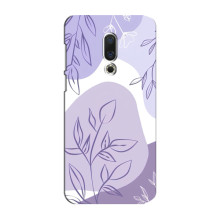 Силконовий чохол з принтом в квітах на Meizu 15 Plus (Фіолетовий дизайн)