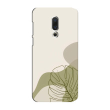 Силконовий чохол з принтом в квітах на Meizu 15 Plus (Монстера зелена)