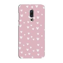 Чехол с розовым рисунком для Meizu 15 Plus – Сердечки на розовом