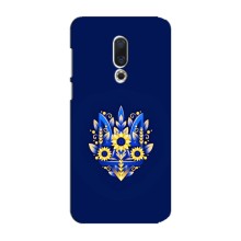 Чехол с украинским гербом на Meizu 15 Plus – Цветочный герб
