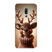 Яскравий чохол для Meizu 15 Plus з Зимові Оленята – Олень в светрі