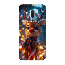 Яскравий чохол для Meizu 15 Plus з Зимові Оленята – Олень з шарфом