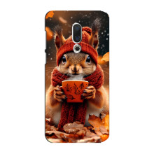 Печатный чехол «Зверята с кофе» для Meizu 15 Plus – Белка с кофе