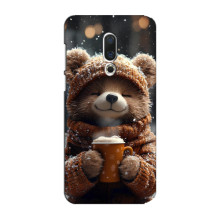 Печатный чехол «Зверята с кофе» для Meizu 15 Plus – Мишка с кофе