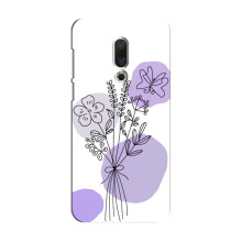 Силконовий чохол з принтом в квітах на Meizu 15 – Фіолетовий букет