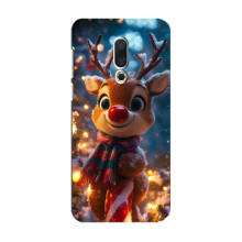 Яркий чехол для Meizu 15 с Зимними Оленятами – Олень в шарфе