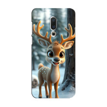 Яркий чехол для Meizu 15 с Зимними Оленятами – Оленёнок в лесу