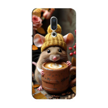 Друкований чохол 'Звірята з кавою' для Meizu 15 – Мишка з кавою