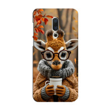 Друкований чохол 'Звірята з кавою' для Meizu 15 – Жираф з кавою