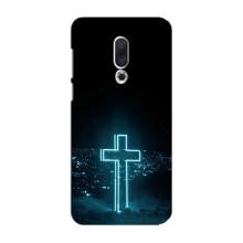 Чехол для Meizu 16 Plus (AlphaPrint) - (Христианские) (Крест и город)