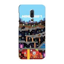 Чехол Майнкрафт на Meizu 16 Plus (AlphaPrint) Minecraft (фон Minecraft)