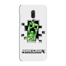 Чехол Майнкрафт на Meizu 16 Plus (AlphaPrint) Minecraft (крипер Майнкрафт)