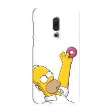 Чехол с Симпсонами для Meizu 16 Plus (VPrint) (Гомер с пончиком)