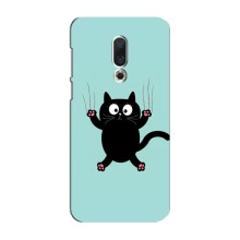 Чехол с милыми котиками на Мейзу 16 Плюс – Черный кот