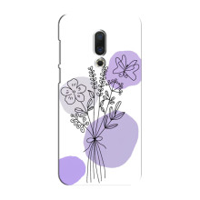 Силконовий чохол з принтом в квітах на Meizu 16 Plus – Фіолетовий букет