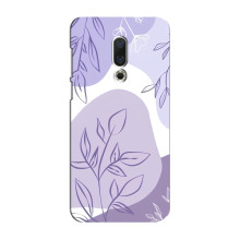 Силконовий чохол з принтом в квітах на Meizu 16 Plus – Фіолетовий дизайн