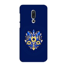 Чехол с украинским гербом на Meizu 16 Plus – Цветочный герб