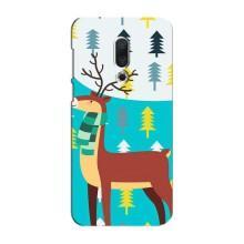 Силиконовый бампер с картинкой животных для Meizu 16 Plus (Олень с шарфом)