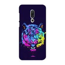 Силиконовый бампер с картинкой животных для Meizu 16 Plus (Тигр-Арт)