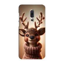 Яскравий чохол для Meizu 16 Plus з Зимові Оленята – Олень в светрі