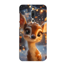 Яскравий чохол для Meizu 16 Plus з Зимові Оленята – Оленятко серед герлянд