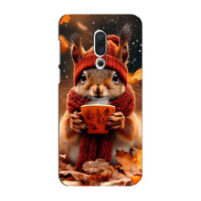 Печатный чехол «Зверята с кофе» для Meizu 16 Plus – Белка с кофе