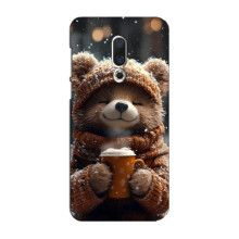 Печатный чехол «Зверята с кофе» для Meizu 16 Plus – Мишка с кофе