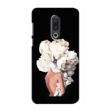 Чехлы (ART) Цветы на Meizu 16th (VPrint) (Белые цветы)