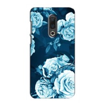 Чехлы (ART) Цветы на Meizu 16th (VPrint) (Голубые Бутоны)