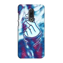 Чехол с принтом для Meizu 16th (AlphaPrint - Знак сердечка) – Радужное сердце