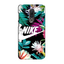 Силиконовый Чехол на Meizu 16th с картинкой Nike (Цветочный Nike)