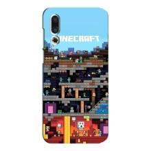 Чехол Майнкрафт на Meizu 16s (AlphaPrint) Minecraft (фон Minecraft)