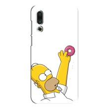 Чехол с Симпсонами для Meizu 16s (VPrint) (Гомер с пончиком)