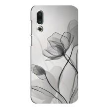 Чехол с цветочным принтом на Мейзу 16с – Черные цветы