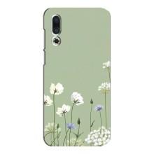 Чехол с цветочным принтом на Мейзу 16с – Цветы на зеленом