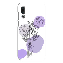 Силиконовый чехол с принтом в цветах на Meizu 16s – Фиолетовый букет