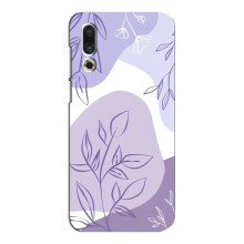 Силиконовый чехол с принтом в цветах на Meizu 16s – Фиолетовый дизайн